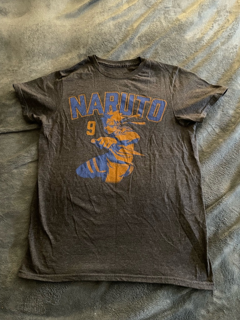 Men’s Naruto Graphic Tee in Grey ,Blue and Orange